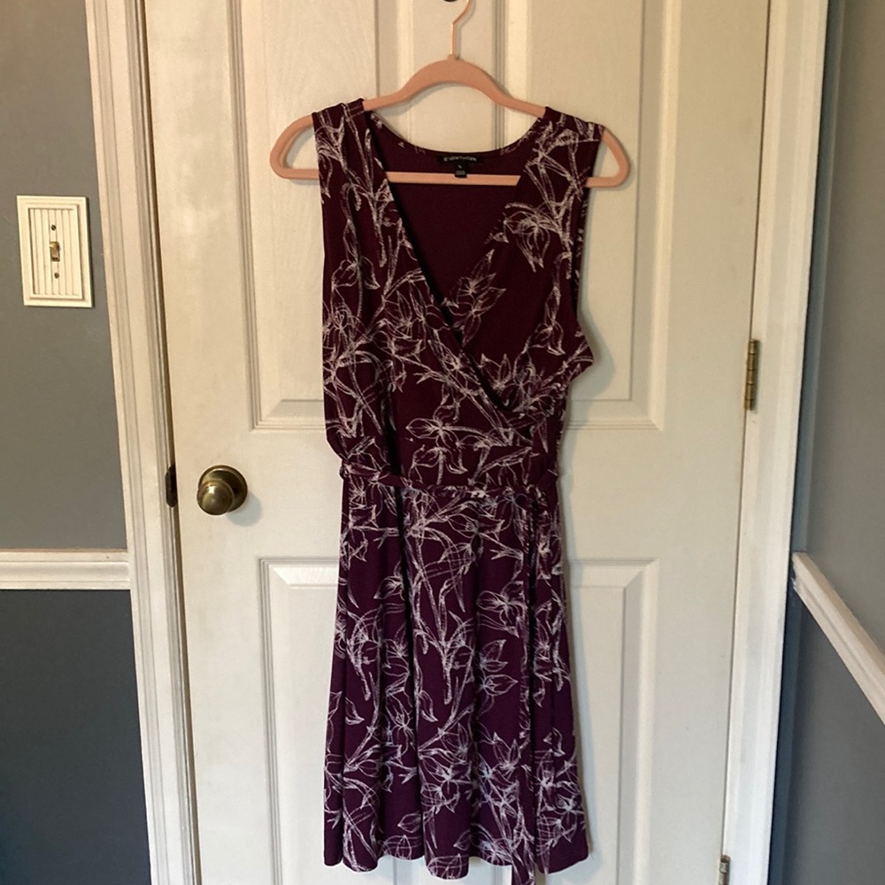 41 HAWTHORN- Kassidy Faux Wrap Purple and White Dress